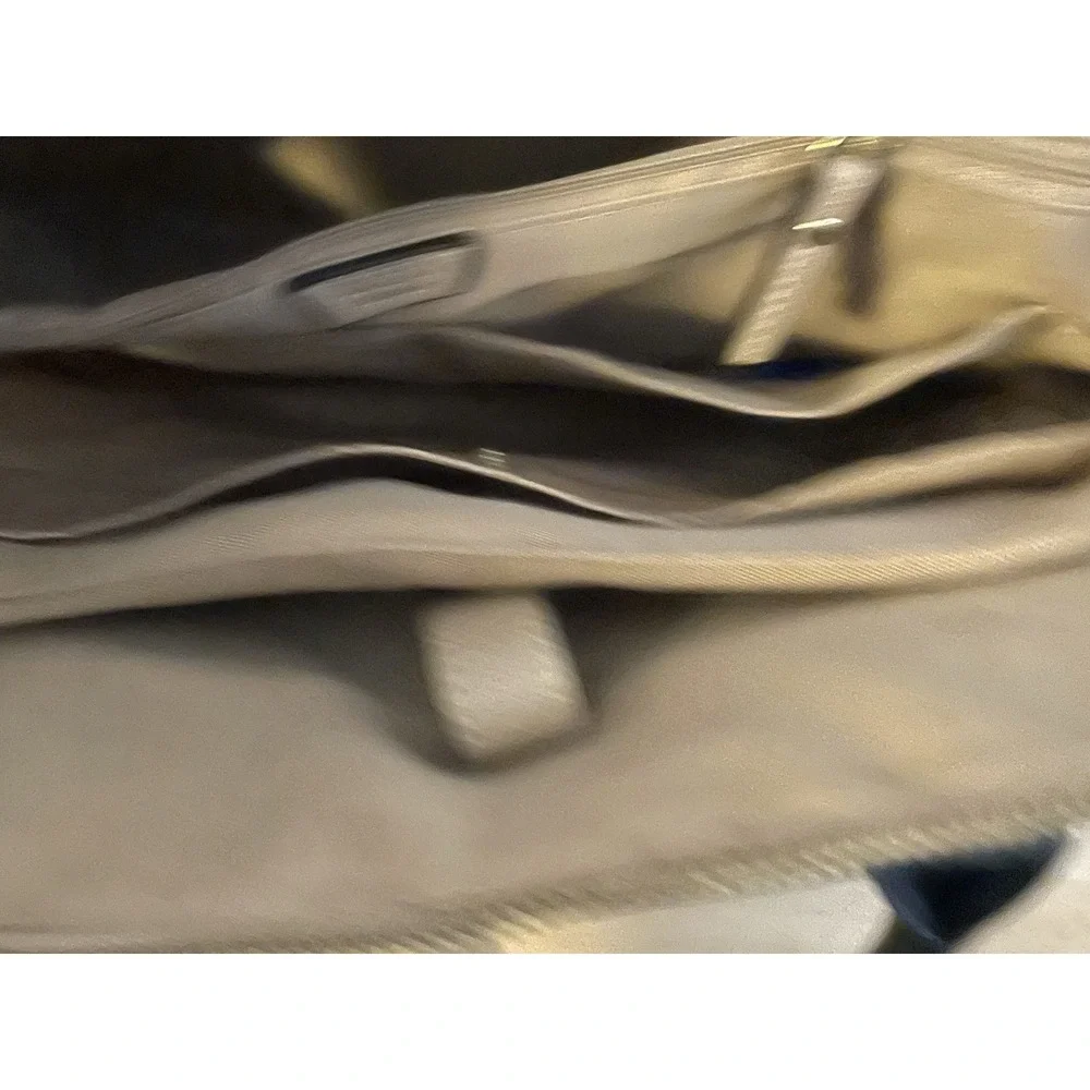 Tutilo New York‎ Tan Black straps Taupe Tote Handbag Work Laptop Tablet Bag PVC